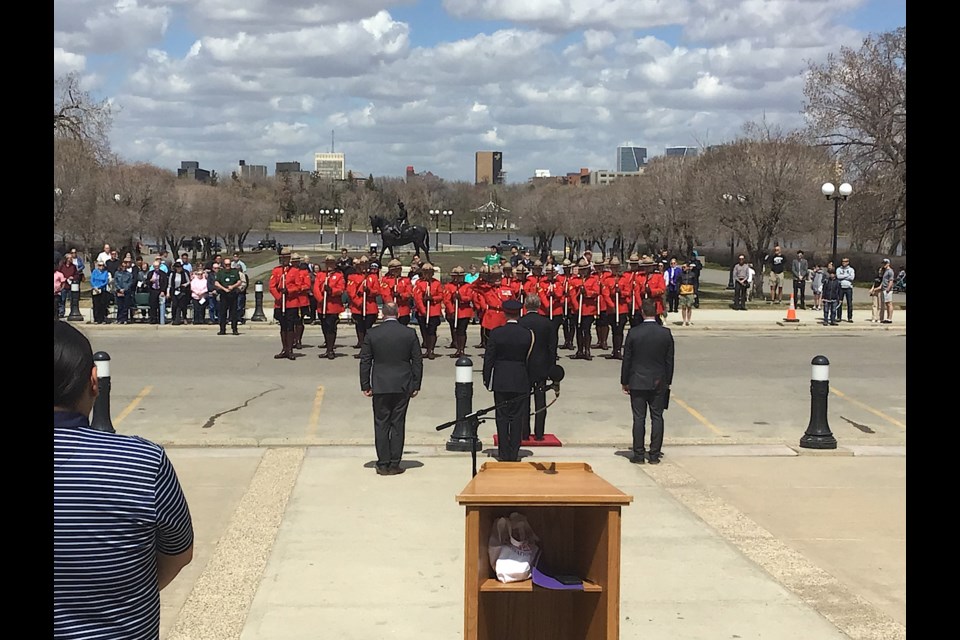 The scene in front of the Saskatchewan Legislature for the Coronation Parade May 5, 2023.