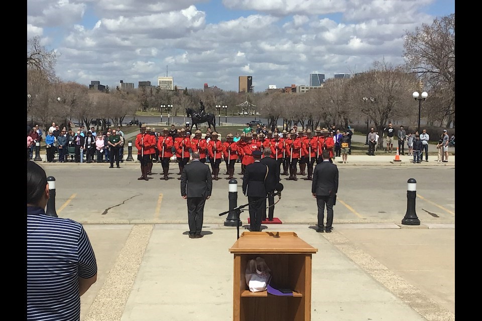 The scene in front of the Saskatchewan Legislature for the Coronation Parade May 5.