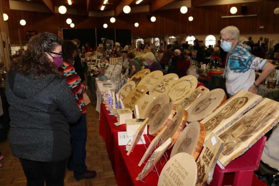 Woodwork was a popular item from some vendors.