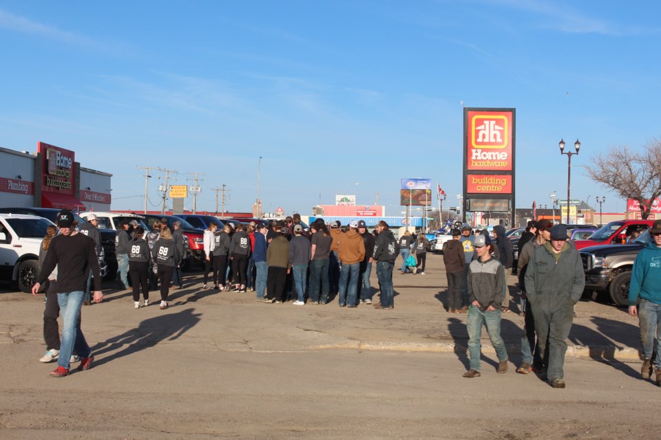 Hundreds gathered at the downtown location to pay tribute to Kane Procyshen. 