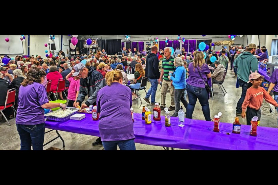 Weyburn Exhibition Hall was filled with families and residents for the community barbecue put on by the Weyburn Credit Union on Thursday, with lots of games and activities for the kids, and a concert by Brayden King and his band.
