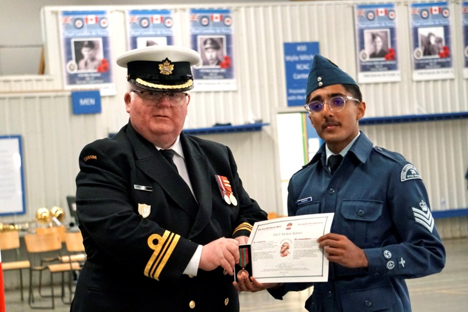Flight Sergeant Moskh Rabari was also presented with the Lord Strathcona Medal.                            