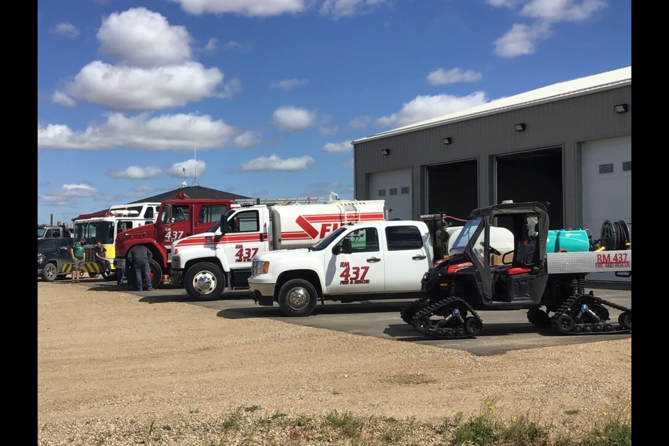 The fleet at the RM of North Battleford fire hall was on display at the official opening.