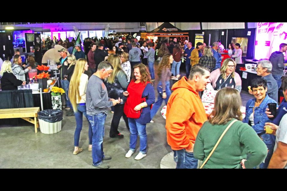 The Weyburn Exhibition Hall was crowded with Weyburn area residents visiting the "Flavours of Fall" expo on Saturday evening.