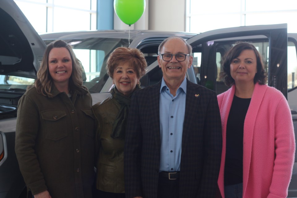 From left to right, Deana Stroshein of SaskAbilities, Randy Goulden of City of Yorkton Council, Terry Ortynsky, and Aleksandra Hober of SaskAbilities.