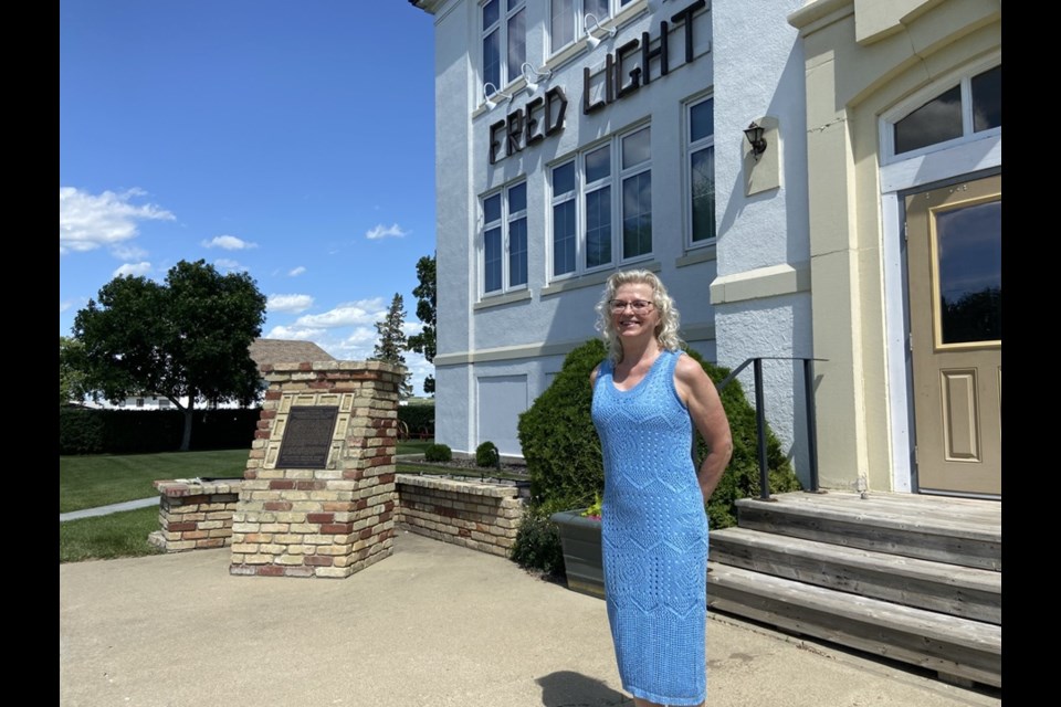 Long-time museum manager Bernadette Leslie shown outside the Fred Light Museum on July 12, 2025.