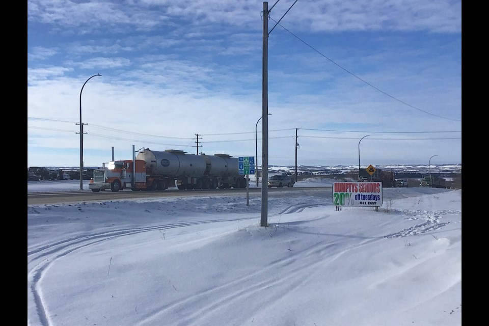 This was the scene along the Highway 1 bypass in North Battleford earlier in 2022 as the national Freedom Convoy made its way.