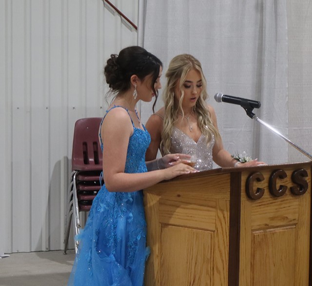 In their toast to the boys, Bailee Zuravloff and Shayna Leson brought up everything from distracting teachers to late homework assignments.