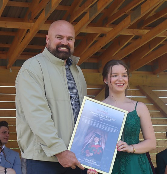 Superintendent Shaune Beatty presented a new award, the GSSD Director’s Seal, to Lila Wilson. 