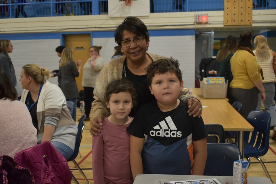 Cindy Shingoose attended the tea party with her grandchildren, Maya Cloud, left, and Vaden Shingoose.