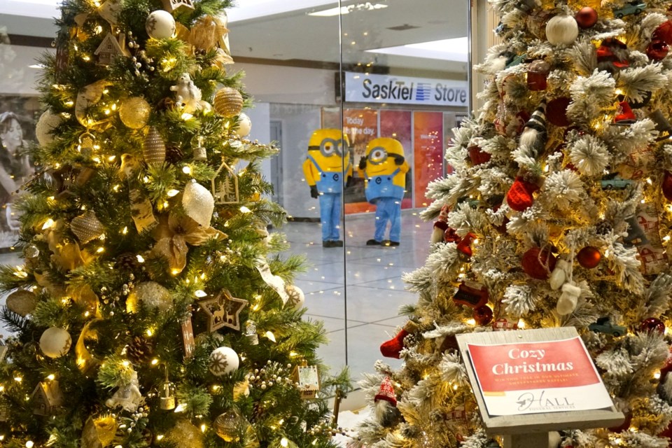 Minions are greeting guests at Christmas Wonderland at the Estevan Market Mall.                                