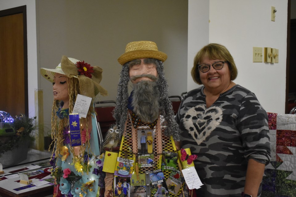 Sonia Hordichuk, right, and her ironing board creations were a unique and interesting component of The Saskatchewan Horticultural Association’s 76th Annual Provincial Show at the Ukrainian Catholic Hall in Kamsack on Aug. 11. 