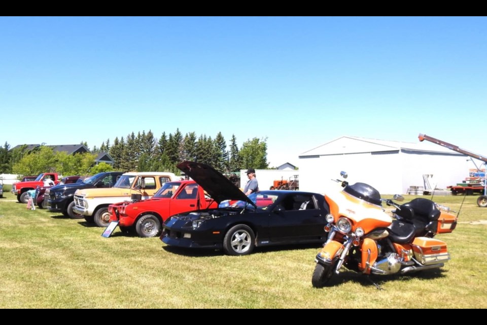 Vehicles lined the Manitou Pioneers Museum grounds for a car show, which museum members would like to put on annually.