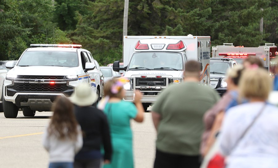 Residents of Canora lined the town’s Main Street as Canora’s emergency services led the In Bloom parade, held on Aug. 9.