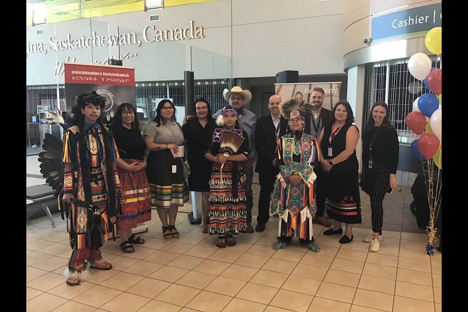 The scene from the opening of the Indigenous Artisans Market at Regina International Airport.