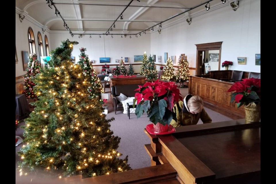 Volunteers helped set up more than 19 trees that were on display as part of Kerrobert community Christmas kickoff, which benefitted the Kerrobert Courthouse Restoration project fund.