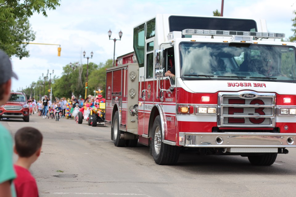 Yorkton's Fire Protective Services were in attendance to lead the way.