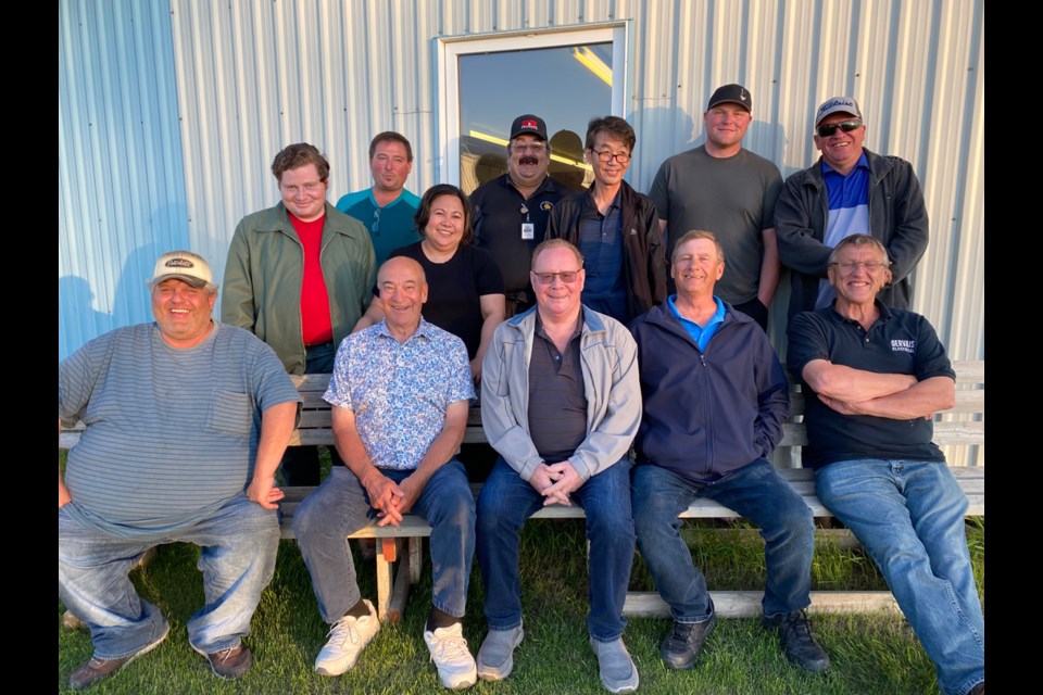 Let us meet the Lampman Lions club. Back from left – Jadon Carnduff, Edward Laverdiere, Gleny Dela Cruz, Richard Kochie, Jae-Ho Kim, Damon Sutherland and Scott Greening. Front from left – Heath Greening, Gerry Perkowitsch, Doug Campbell, Rhodney Greening and Alvin Hase. 