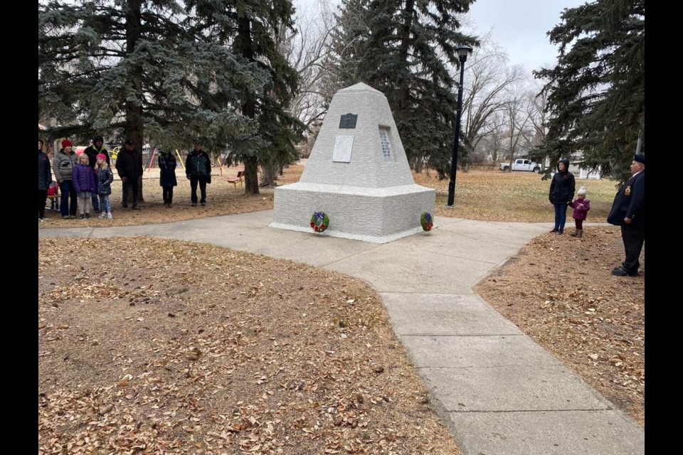 The Town of Luseland held a small outdoor service as part of this year's Remembrance Day events.