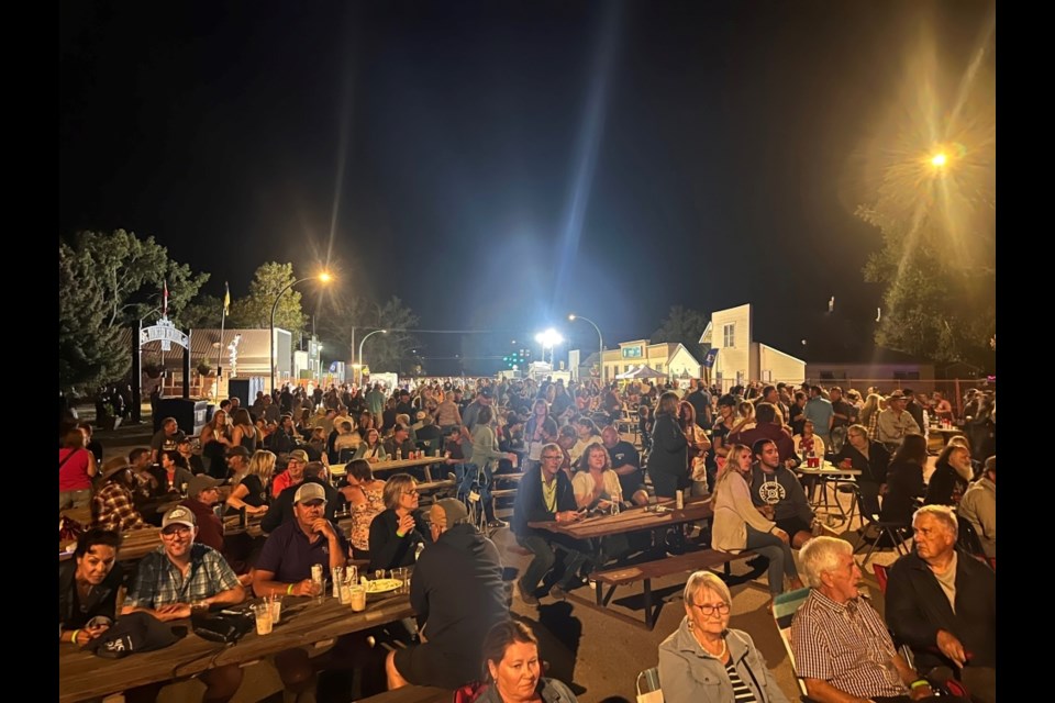 A large crowd filled Midale's main street for a street dance. 