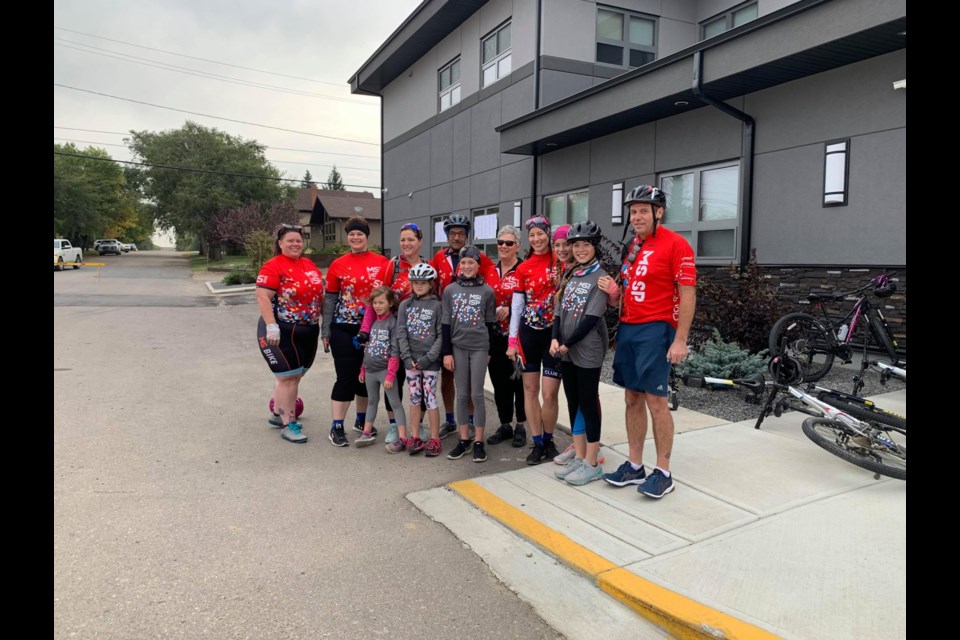 Riders participating in the Team Flahr group for the annual MS Ride , that took place in Luseland Sept. 18.