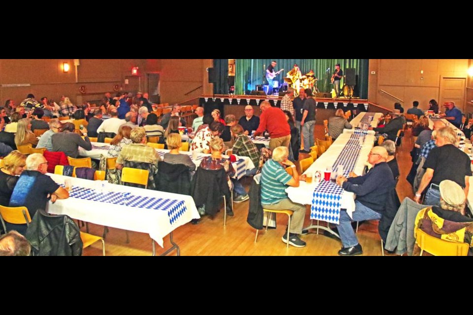 Around 150 people filled the Weyburn Legion Hall for Oktoberfest in 2022, with local band Assorted Nuts playing on stage. The event was held as a fundraiser for the Legion Hall, to help out with repairs and renovations needed for the facility.