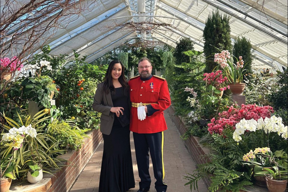 Inspector Jesse Gilbert pictured with his wife Abigail in the greenhouses in Rideau Hall.