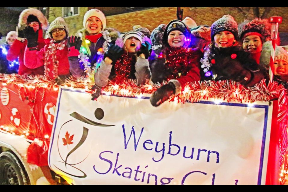 The Weyburn Skating Club had several skaters on board their float in the Parade of Lights.