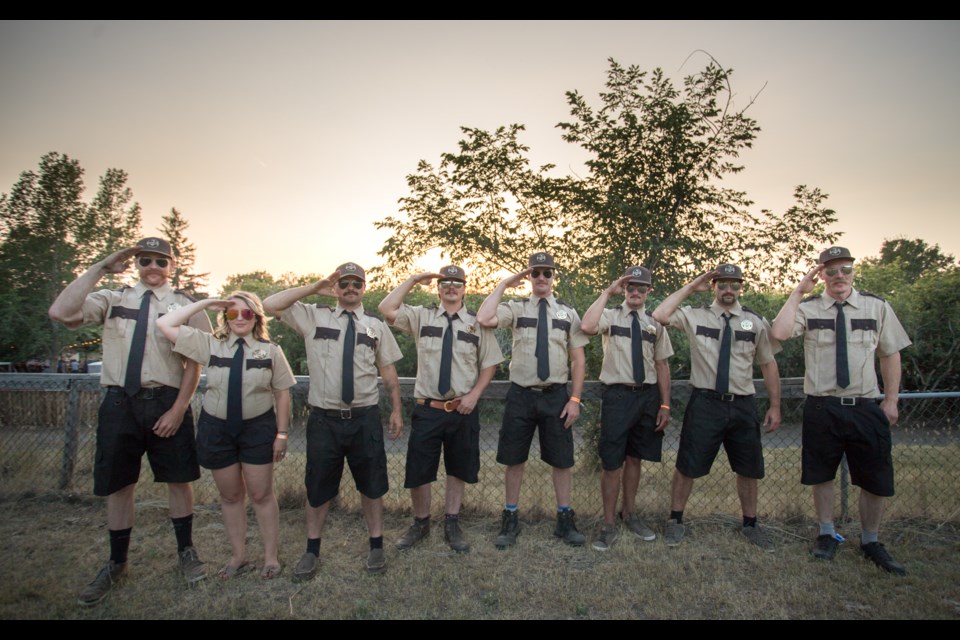 An industrious group of folks make up the group known as the Park Rangers who plan, organize and oversee the annual Tralapa summer festival. In the photo are Garret Smith, Trina Charteris, Chad Tetzlaff, Ashton Tetzlaff, Devin Charteris, Ryan Neumeier, Mike Aldous and Russ Charteris. Missing are Gerard Beaven, Brandon Zerr and Mark Knorr.
