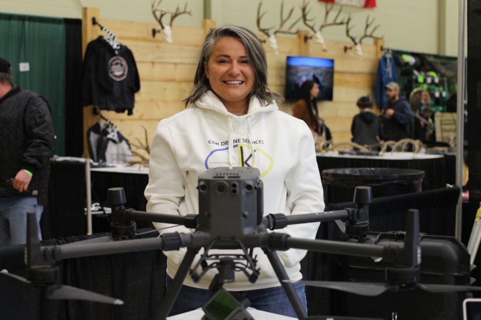 Cassandra Kowalchuk of CDK Drone Services pictured here with her DJI Matrice 300K RTK.