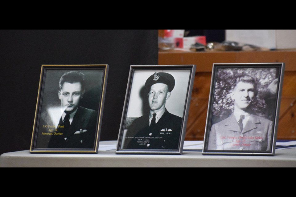 Photos of three of the victims of the Plane Crash of 1946 are on display at the Royal Canadian Legion's Estevan branch. 