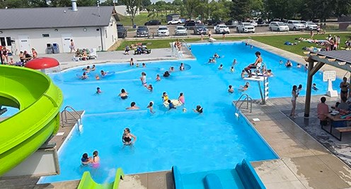 Canora Aquatic Park was hopping as local and area residents enjoyed the pool party on July 23, which including a barbecue, snacks and a bouncy castle. 