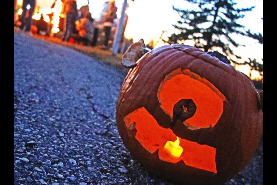 Carved lit pumpkins lined the pathway all the way around Pumpkin Lane - Archive Photo