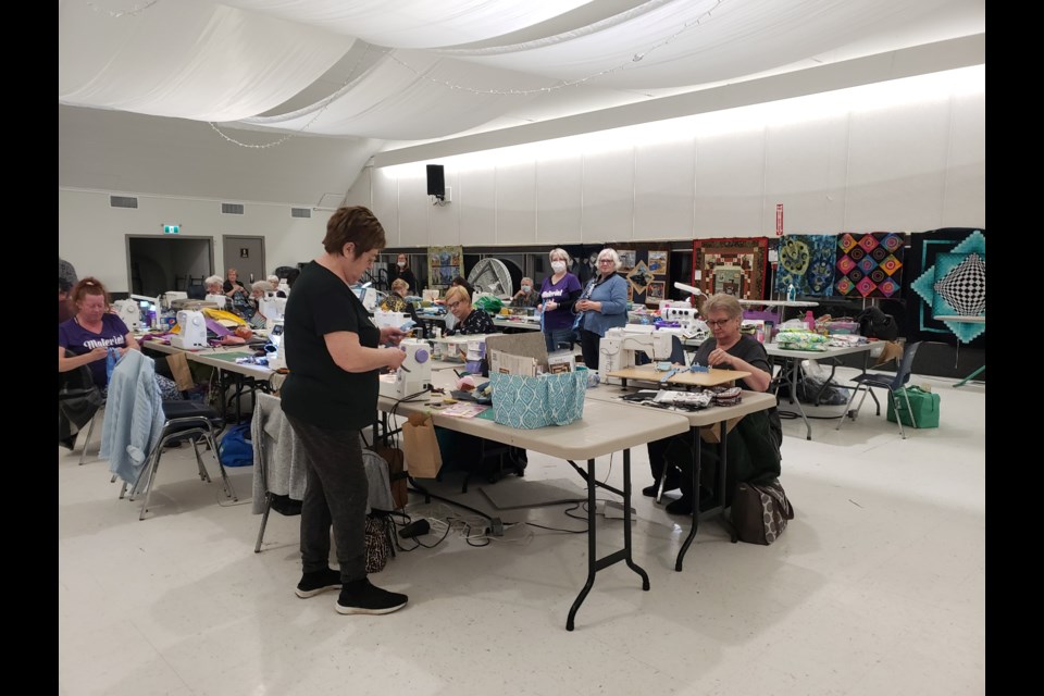 The upper hall of Unity's Community Centre held a quilting retreat April 1-3.