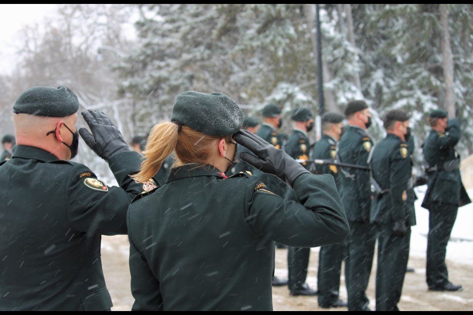 The Royal Regina Rifles held its annual Remembrance Day ceremony at the Saskatchewan War Memorial for the first year.