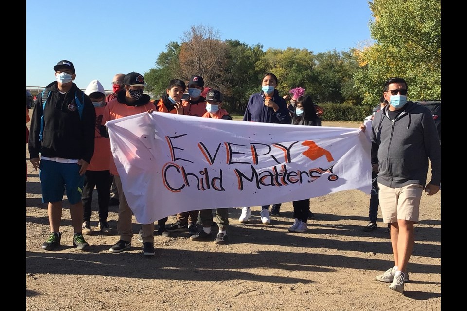 The Don Ross Hill was the starting point for the Honouring their Voices walk in honor of residential school students.