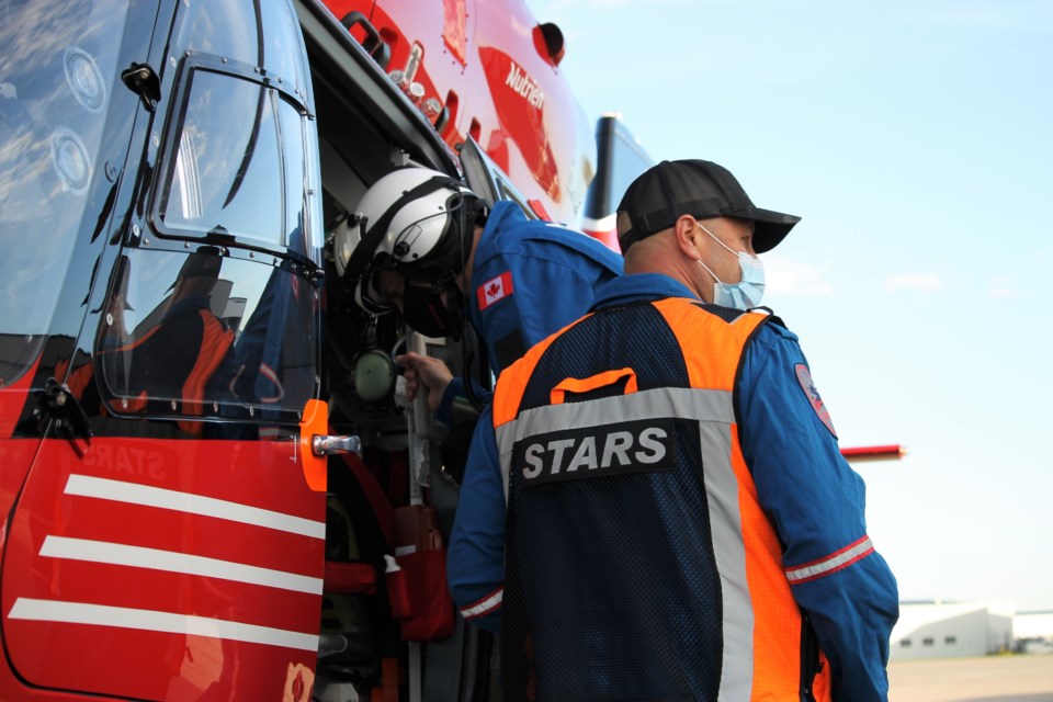 STARS crew members gave the four participants a thorough run-down of the safety protocols they follow every time they take off.