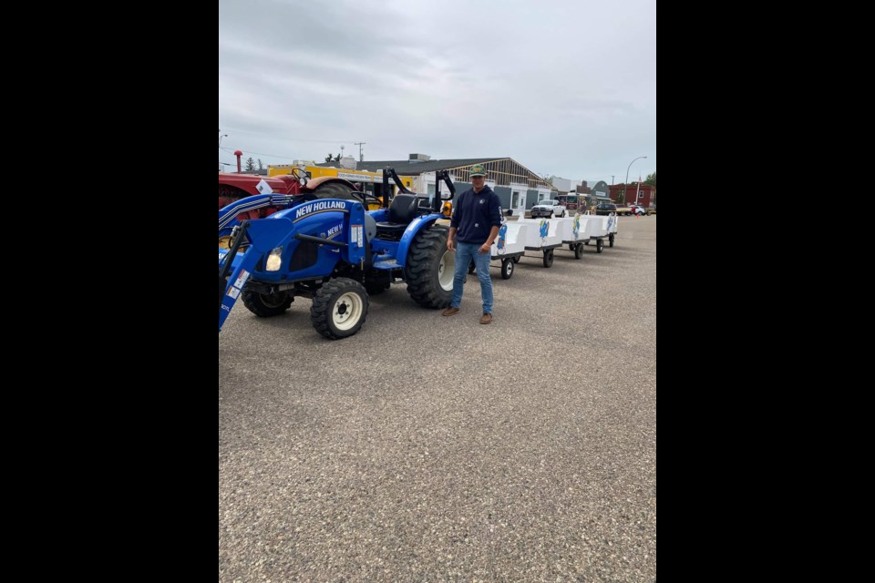 The Smurf train is a popular attraction at Luseland community events such as the Sept. 10 Harvest Festival.