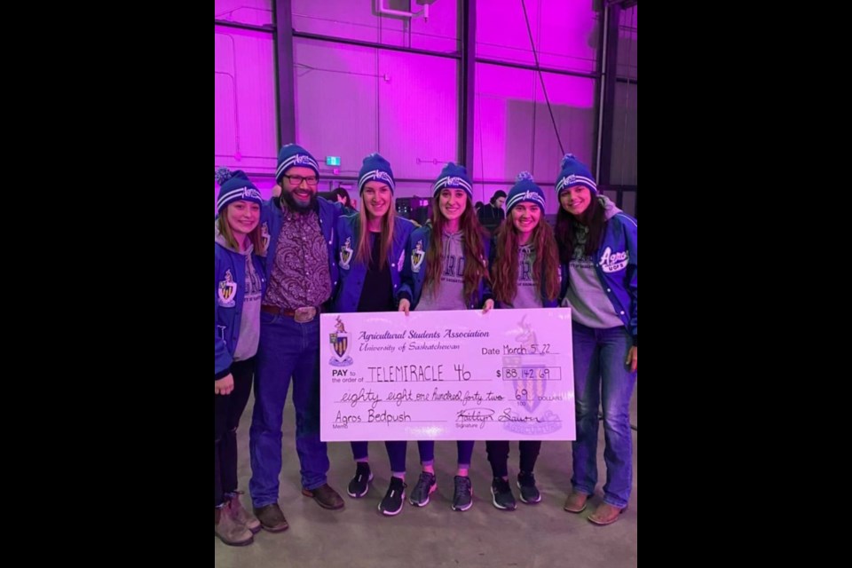 Josie Huber, McLurg graduate and fourth-year U of S student, was part of the record setting Agro bed push total presented at Telemiracle March 5.