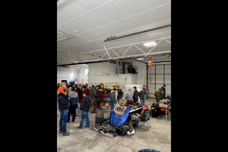 Snowmobiling enthusiasts peruse the wares at the Yorkton Sno-riders first annual Swap Meet held at the Art Bilous Centre.