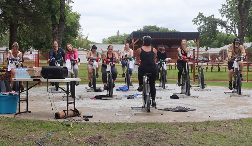 For anyone looking to get some healthy exercise during the Canora Homecoming & Street Festival, the local Soul Sis wellness studio held a pair of free classes in the great outdoors at King George Park. Options included a spin class on the stationary bike for cardiovascular health... 