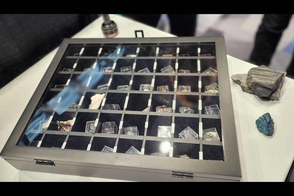 Some rare earth minerals produced at the Saskatchewan Research Council are displayed during an event they hosted.