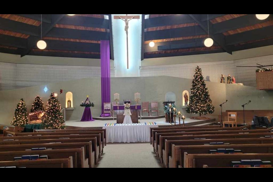 This tranquil setting at St. Peter's Catholic Church in Unity was the location for the service of remembrance held family and friends grievinfor loved ones.
