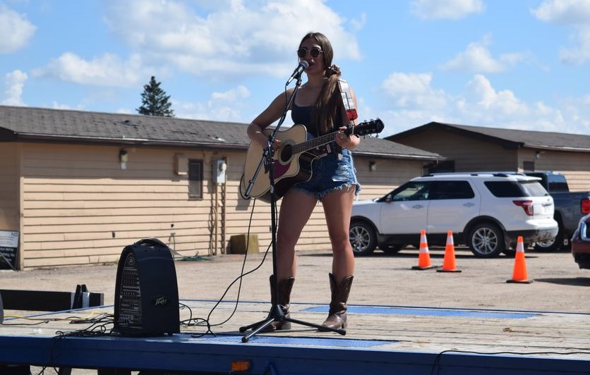Cassandra Danyluk, a well-known performer in Canora and the surrounding area, was the first singer during the Live & Play Street Festival talent show on Aug. 20.