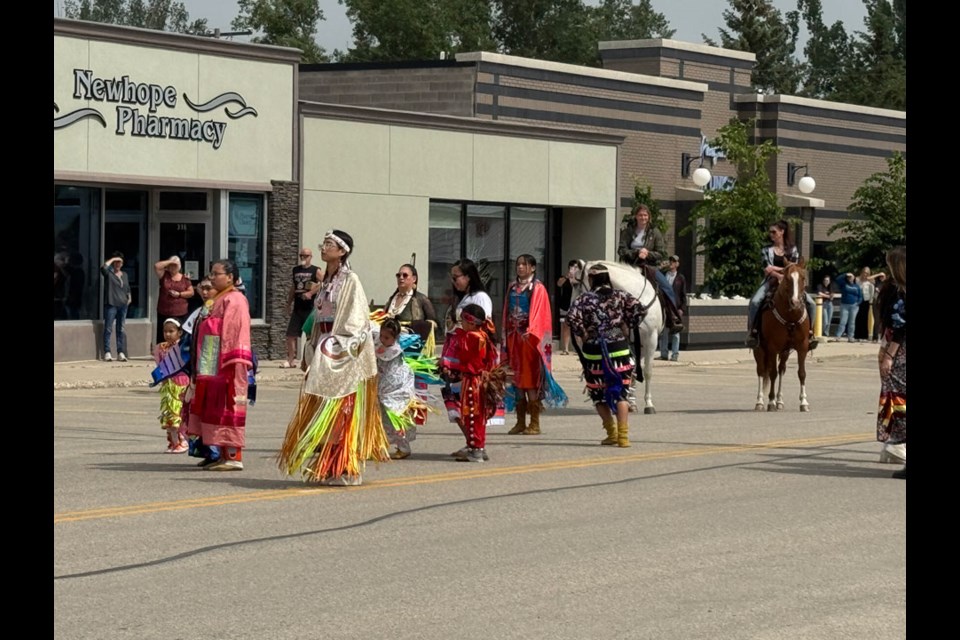 Indigenous dancers came down Main Street in Stoughton to celebrate Indigenous Day. 