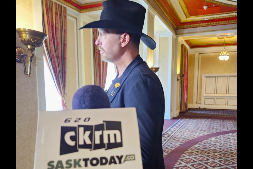 Multi-award-winning Country artist Paul Brandt answers questions from journalists at the start of the 2025 The Maddison Summit at the Delta Bessborough on Monday, April 28.