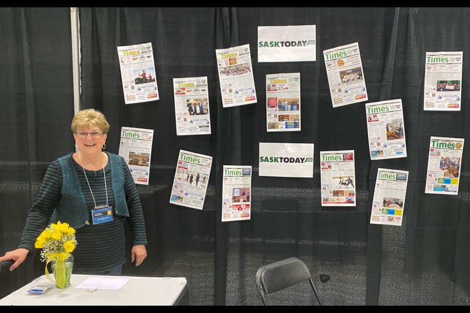 Archive Photo: Linda from the Assiniboia Times at a previous Spring Trade Show.