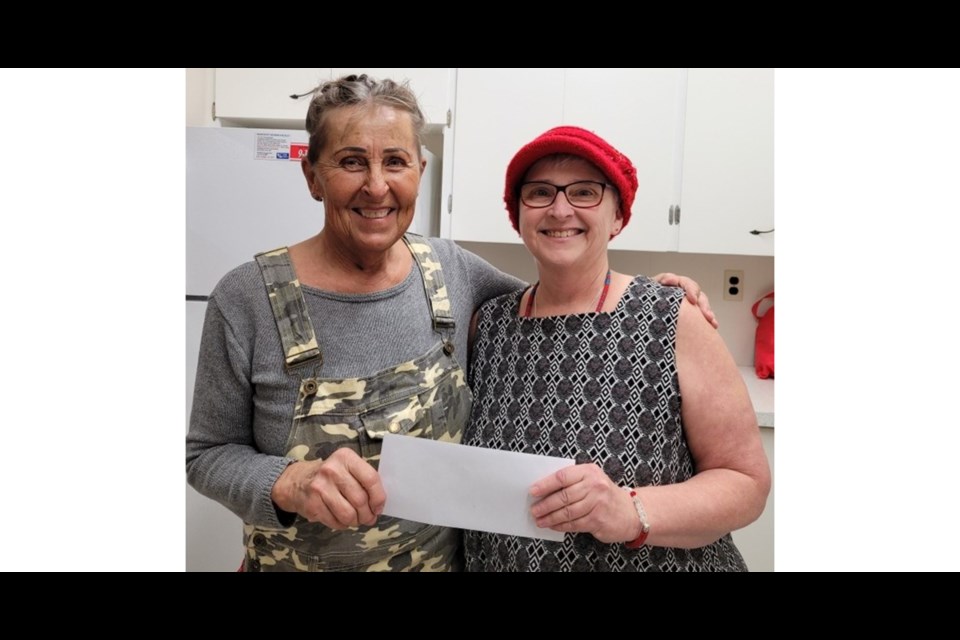 Shelley Filipchuk, right, organizer of the Christmas Trade Show at the Kamsack Seniors’ Centre on Nov. 5, presented a cheque of $290 to Denise Podovinnikoff, president of the Centre. The money was raised at the trade show.