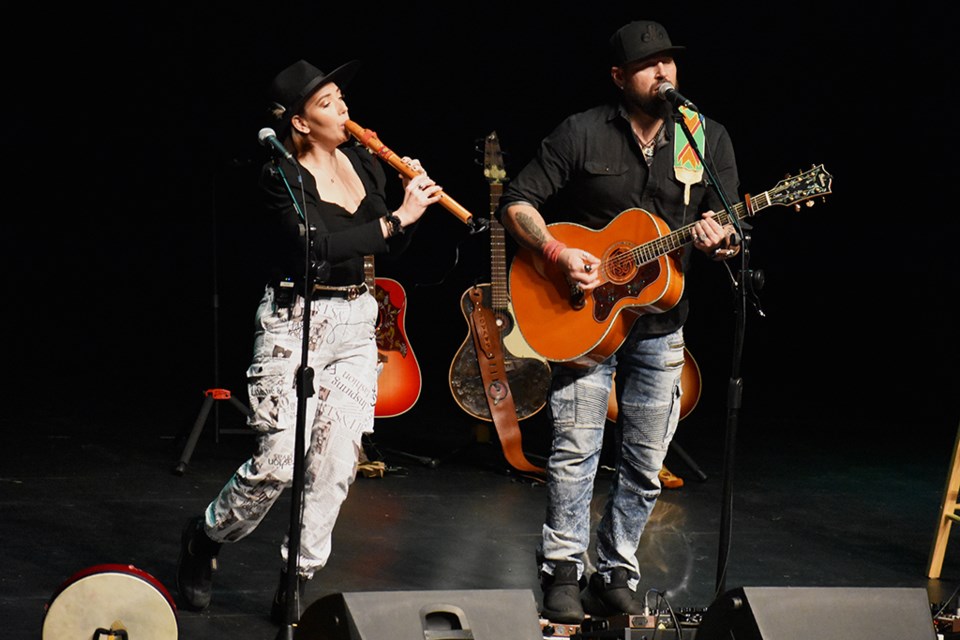 Twin Flames performs at the Dekker Centre, on Nov 22. Twin Flames, which is now made up of Jaaji and Chelsey June, award-winning Indigenous artists who are travelling Saskatchewan on tour.