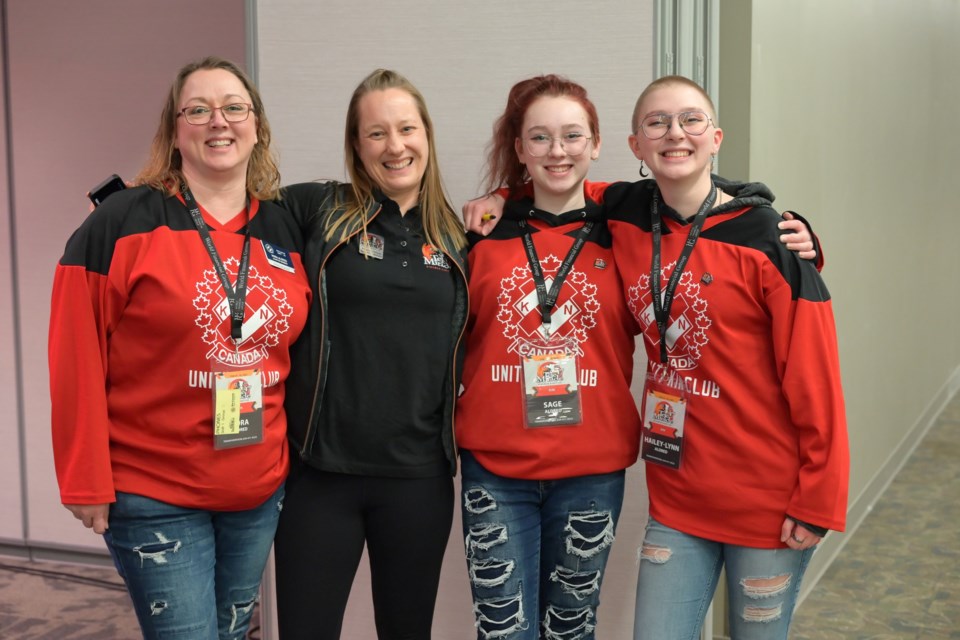Unity Kin Club President, Nora Aldred, Amanda Whyte, former Unity Kin Club member and now Kinsmen Foundation Grants Assistant at Telemiracle office, along with Sage and Haily-Lynn Aldred, represented Unity for their on-air presentation as part of the live telecast.
